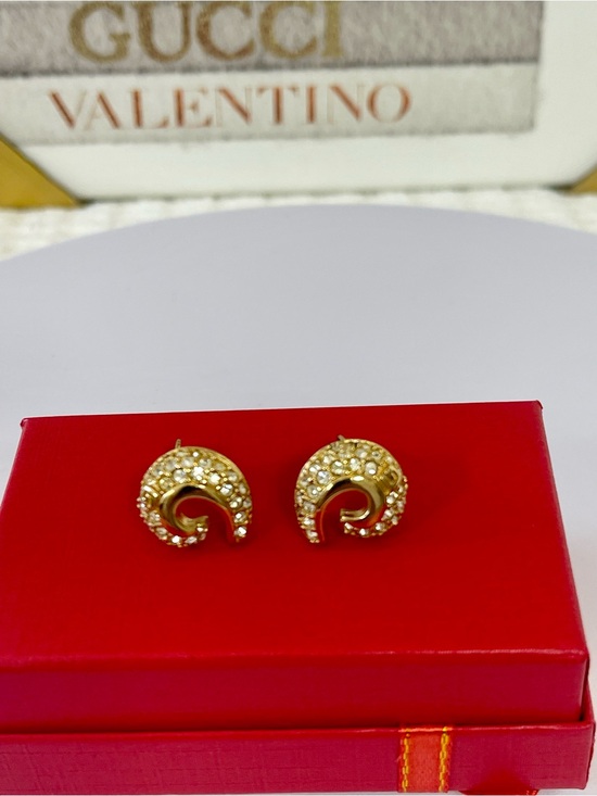 Givenchy Jewelry - Givenchy Gold-tone Crystal Swirl Clip Earrings